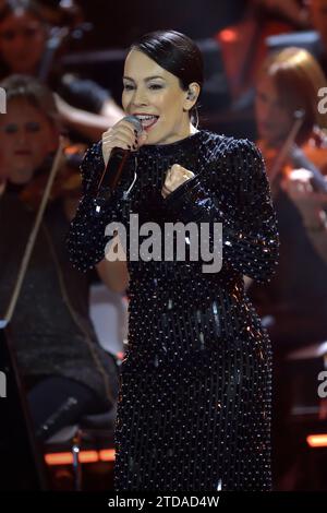 ROME, ITALIE - DÉCEMBRE 16 : ALEXIA. Concert de Noël dans l'édition XXXI du Vatican. Auditorium Conciliazione. Rome (Italie) 16 décembre 2023 Banque D'Images