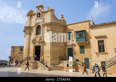 La Valletta, Malte. L'église notre-Dame de la victoire, anciennement connue sous le nom d'église Saint Antoine l'Abbé, la première église et le premier bâtiment achevé en Banque D'Images