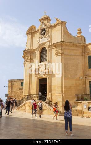 La Valletta, Malte. L'église notre-Dame de la victoire, anciennement connue sous le nom d'église Saint Antoine l'Abbé, la première église et le premier bâtiment achevé en Banque D'Images