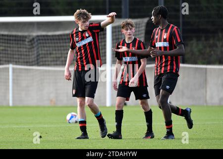 Swansea, pays de Galles. 25 novembre 2023. Action du match de la coupe de la Ligue de développement professionnel des moins de 16 ans entre Swansea City et AFC Bournemouth à la Swansea City Academy à Swansea, pays de Galles, Royaume-Uni le 25 novembre 2023. Crédit : Duncan Thomas/Majestic Media. Banque D'Images