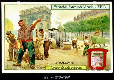 Vintage Liebig Trade Card S967 surfaces routières 003 Banque D'Images