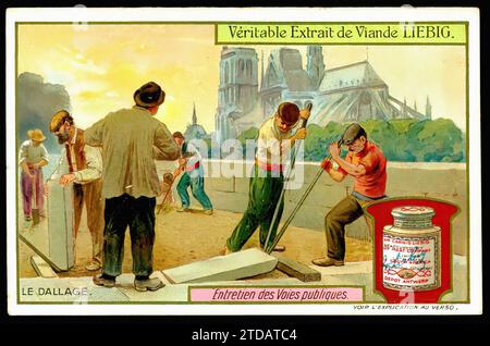 Vintage Liebig Trade Card S967 surfaces routières 004 Banque D'Images