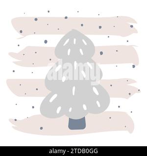 Illustration vectorielle de l'arbre de noël dans le minimalisme de style scandinave pour carte de voeux ou bannière Illustration de Vecteur