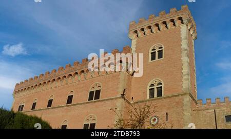 Château de Bolgheri, famille della Gherardesca, Bolgheri, Toscane, Italie Banque D'Images