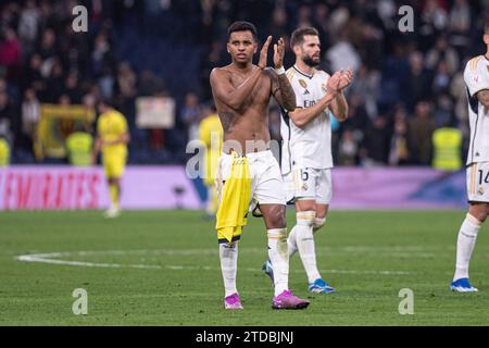 Madrid, Espagne. 17 décembre 2023 ; Stade Santiago Bernabeu, Madrid, Espagne, la Liga football espagnole, Real Madrid contre Villarreal ; Rodrygo Goes Credit : action plus Sports Images/Alamy Live News Banque D'Images