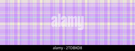Contrôle de tissu tartan grungy, fond sans couture textile italien. Motif de texture à carreaux vectoriels divers en couleur claire et violette. Illustration de Vecteur