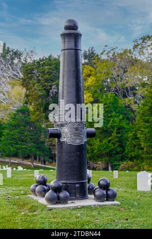 Monument commémoratif du cimetière au cimetière national de fort Donelson à Dover, Tennessee. Banque D'Images