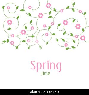 Modèle de fond décoratif de fleurs de printemps avec espace de copie Illustration de Vecteur