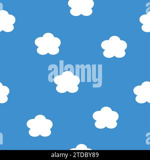 Nuages blancs sur le ciel bleu de paris. Motif sans couture. Illustration de Vecteur