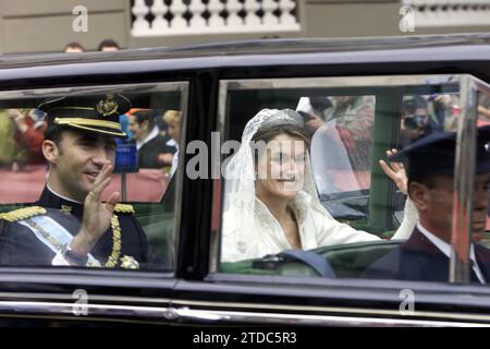 05/21/2004. Madrid 05-22-04 mariage royal de S.A.R. le Prince des Asturies avec Mme Letizia Ortiz Rocasolano.photo:Angel de Antonio. Crédit : Album / Archivo ABC / Ángel de Antonio Banque D'Images