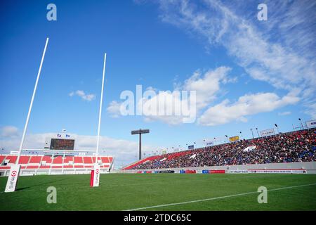 Higashi Osaka Japon. 17 décembre 2023. Vue générale, 17 DÉCEMBRE 2023 - Rugby : Japan Rugby League One 2023-24 match entre Hanazono Kintetsu liners 0-49 Saitama Panasonic Wild Knights au Hanazono Rugby Stadium à Higashi Osaka Japon. Crédit : SportsPressJP/AFLO/Alamy Live News Banque D'Images