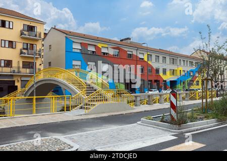 Belle Naviglio Grande à Milan Italie Banque D'Images