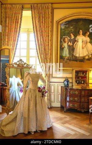 Chambre à l'intérieur du Château de Cheverny ; Vallée de la Loire, France Banque D'Images