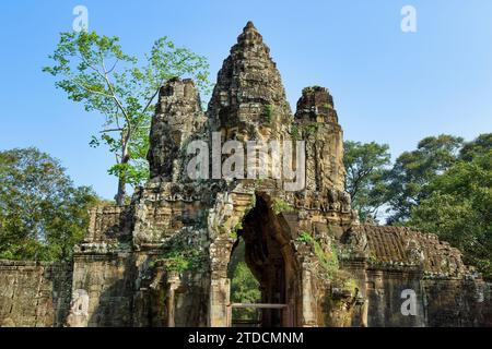 Le temple du Bayon à Angkor Wat, Cambodge Banque D'Images