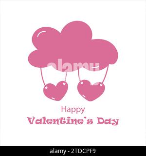 Carte de Saint-Valentin. Carte postale romantique pour l'âme sœur, ami, petite amie Illustration de Vecteur