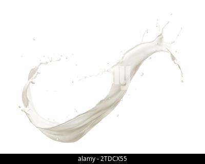 Éclaboussures de lait isolé sur fond blanc Banque D'Images