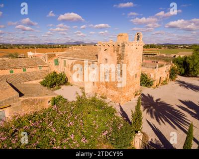 Son Catlar, antigua possessió fortificada, terminus de Campos, Majorque, Iles baléares, Espagne Banque D'Images