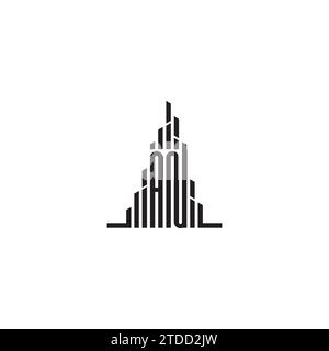 UN concept initial de logo de gratte-ciel dans la conception professionnelle de haute qualité qui imprimera bien sur tous les supports d'impression Illustration de Vecteur