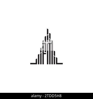 Concept initial de logo de gratte-ciel FM dans la conception professionnelle de haute qualité qui imprimera bien sur tous les supports d'impression Illustration de Vecteur