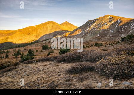 Coucher de soleil dans la nature sauvage de Collegiate Peaks, Colorado Banque D'Images