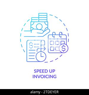 Concept d'icône d'accélération de la facturation à gradient simple de ligne fine Illustration de Vecteur