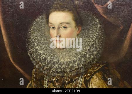 Détail du portrait de infanta Isabel par Jauan Pantoja de la Cruz Banque D'Images