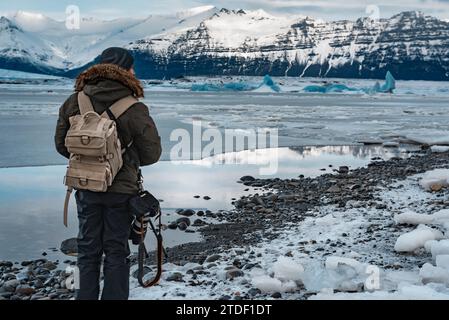 Photographe capturant la beauté de l'Islande Banque D'Images