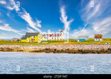 Anciennes maisons de pêcheurs, Ile aux marins, Ile des pêcheurs, collectivité territoriale de Saint-Pierre et Miquelon, collectivité d'outre-mer de France Banque D'Images