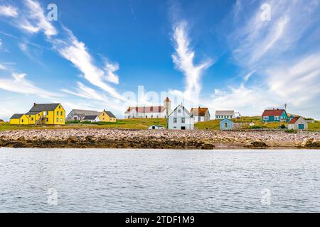 Anciennes maisons de pêcheurs, Ile aux marins, Ile des pêcheurs, collectivité territoriale de Saint-Pierre et Miquelon, collectivité d'outre-mer de France Banque D'Images