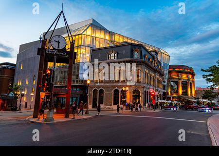 Vieille ville de Québec la nuit, Québec, Canada, Amérique du Nord Banque D'Images