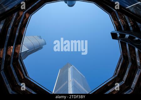 Détail architectural du navire, une attraction touristique du Hudson yards Redevelopment Project, Manhattan, New York City, États-Unis Banque D'Images