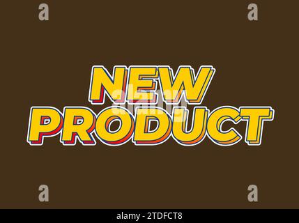 Nouveau produit. Conception d'effet de texte en couleur jaune Illustration de Vecteur