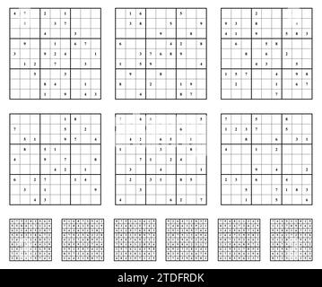 Jeu de Sudoku avec réponses. Illustration de Vecteur