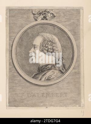 Portret van Jean le rond d'Alembert, Claude Henri Watelet, d'après Charles Nicolas Cochin (II), 1754 Print fait partie d'un album. Gravure sur papier / gravure l'impression fait partie d'un album. gravure sur papier / gravure Banque D'Images