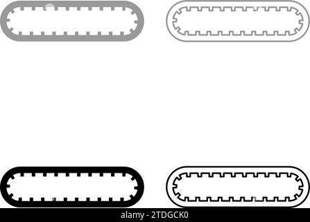 Sangle pour courroie crantée de moteur pour engrenage courroie à cames calage mécanisme de distribution de gaz jeu icône gris couleur noire illustration vectorielle image simple Solid Illustration de Vecteur