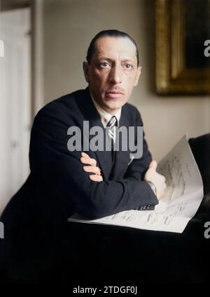 Portrait d'Igor Fyodorovitch Stravinsky. Année : entre env. 1920 et env. 1925. Par : bain News Service, éditeur. Banque D'Images