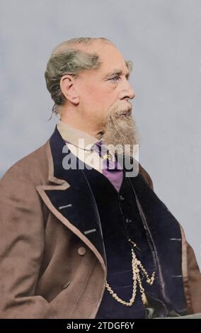 Portrait de Charles Dickens. Année : 1867. Par J. Gurney & son, photo., N.Y. Banque D'Images