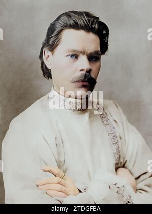 Portrait de Maxim Gorky. Date : 7 février 1910. Par : bain News Service. Banque D'Images