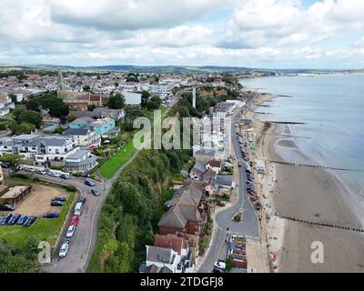 Falaises à Shanklin Isle of Wight UK drone, aérien Banque D'Images