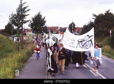 DEU, Allemagne : toboggans historiques des années 84-85 r, région de la Ruhr. Mouvement pour la paix, ca. 1984 Banque D'Images