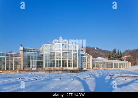 Parc du palais de Pillnitz en hiver, Orangerie Banque D'Images