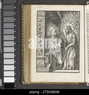 Christ apparaît à sa mère Marie, 1523 le Christ ressuscité apparaît à sa mère Marie. L'impression fait partie d'un livre. Amsterdam paper le Christ levant apparaît à sa mère Marie. L'impression fait partie d'un livre. Journal d'Amsterdam Banque D'Images