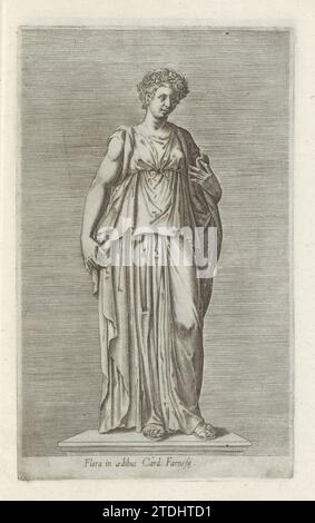 Sculpture Flora, Anonyme, 1584 Légende en latin. L'impression fait partie d'un album. Imprimeur : Italypublisher : Rome gravure sur papier Légende en latin. L'impression fait partie d'un album. Imprimeur : Italypublisher : gravure sur papier Rome Banque D'Images