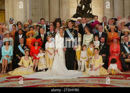 05/21/2004. Madrid 5-22-04.-mariage royal photos de famille.-photo Ernesto Agudo. Crédit : Album / Archivo ABC / Ernesto Agudo Banque D'Images