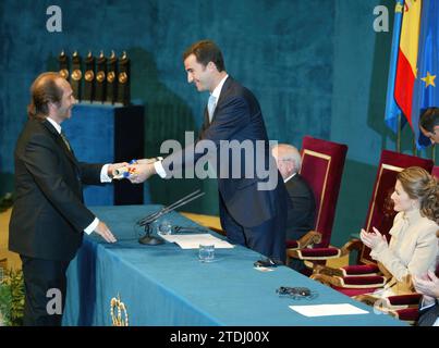 Oviedo 10-22-2004 remise des médailles aux lauréats du Prix Prince des Asturies photo Jaime García. Crédit : Album / Archivo ABC / Jaime García Banque D'Images