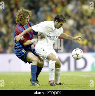 Madrid, 19 avril 2003. Match de Ligue 30. Real Madrid - Barcelone. Photo : Ignacio Gil. Crédit : Album / Archivo ABC / Ignacio Gil Banque D'Images