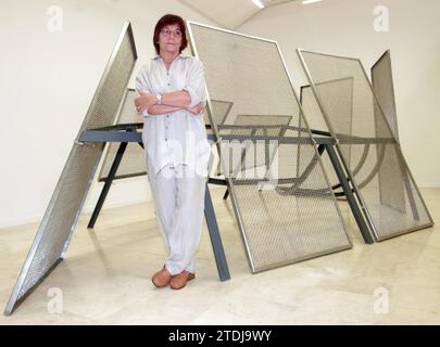 Madrid, 09/15/2004. Entretien avec Susana Solano qui présente ses dernières œuvres réalisées entre 2003 et 2004 à la galerie Helga de Alvear. Photo : Sigefredo ARCHDC. Crédit : Album / Archivo ABC / Sigefredo Camarero Banque D'Images