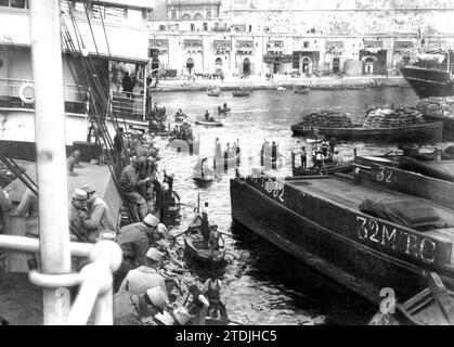 09/30/1915. La guerre dans les Balkans. Un aspect du port de Thessalonique lors du débarquement des troupes françaises. Crédit : Album / Archivo ABC / M. Branger Banque D'Images