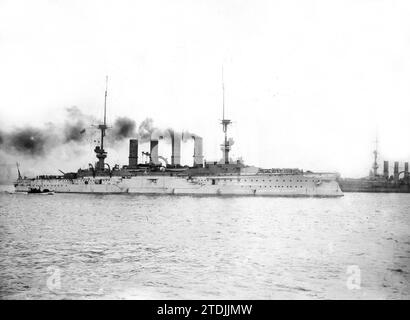 11/30/1914. Du combat naval des îles Fakland. Le croiseur blindé allemand 'Scharnhorst', navire amiral allemand, a perdu dans la bataille au large des îles Malines. Crédit : Album / Archivo ABC / Charles Trampus Banque D'Images