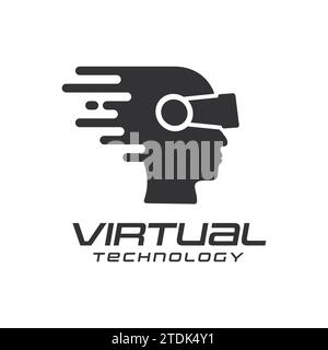 Illustration vectorielle de logo de réalité virtuelle créative fond blanc isolé Illustration de Vecteur
